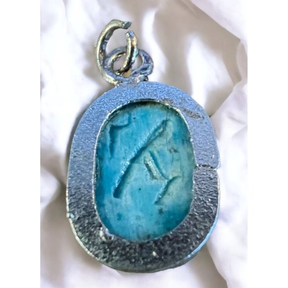 Vintage Gold Tone Faux Tiger Eye P Carson Pirie Scott Pendant - Picture 4 of 16